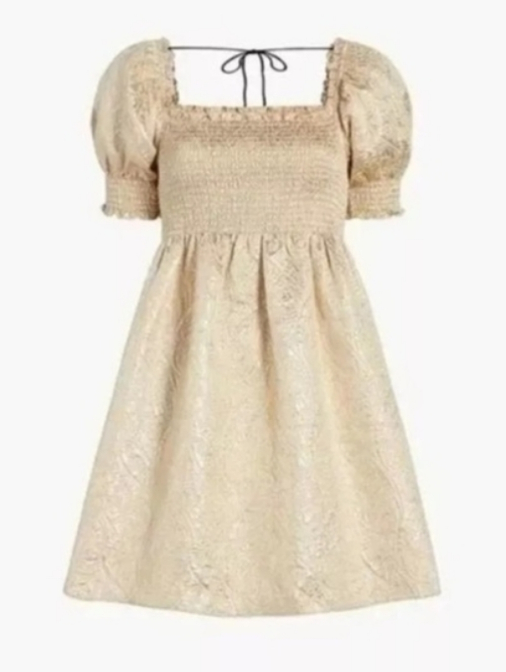 Hill House Home Athena Nap Dress in Gold Brocade Size Medium - Picture 1 of 16